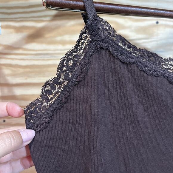 Faded Glory Y2K Cami Tank Top Lace Trim XL Ribbed Fairy Grunge Going Out Top - Picture 5 of 10